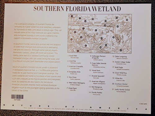 #4099 SOUTHERN FL. WETLAND 39c MINT-NH SHEET 1st Day Of Issue , 10-4-'06 ; 34102 - Picture 5 of 7