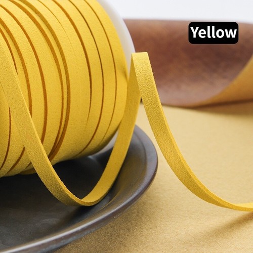 25yds Faux Leather Suede Cord Lace Flat Strap Thread Bead String DIY 5mm Costume - Picture 11 of 23