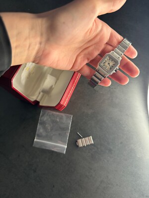 cartier damenuhr Santos Stahl/Weißgold 
