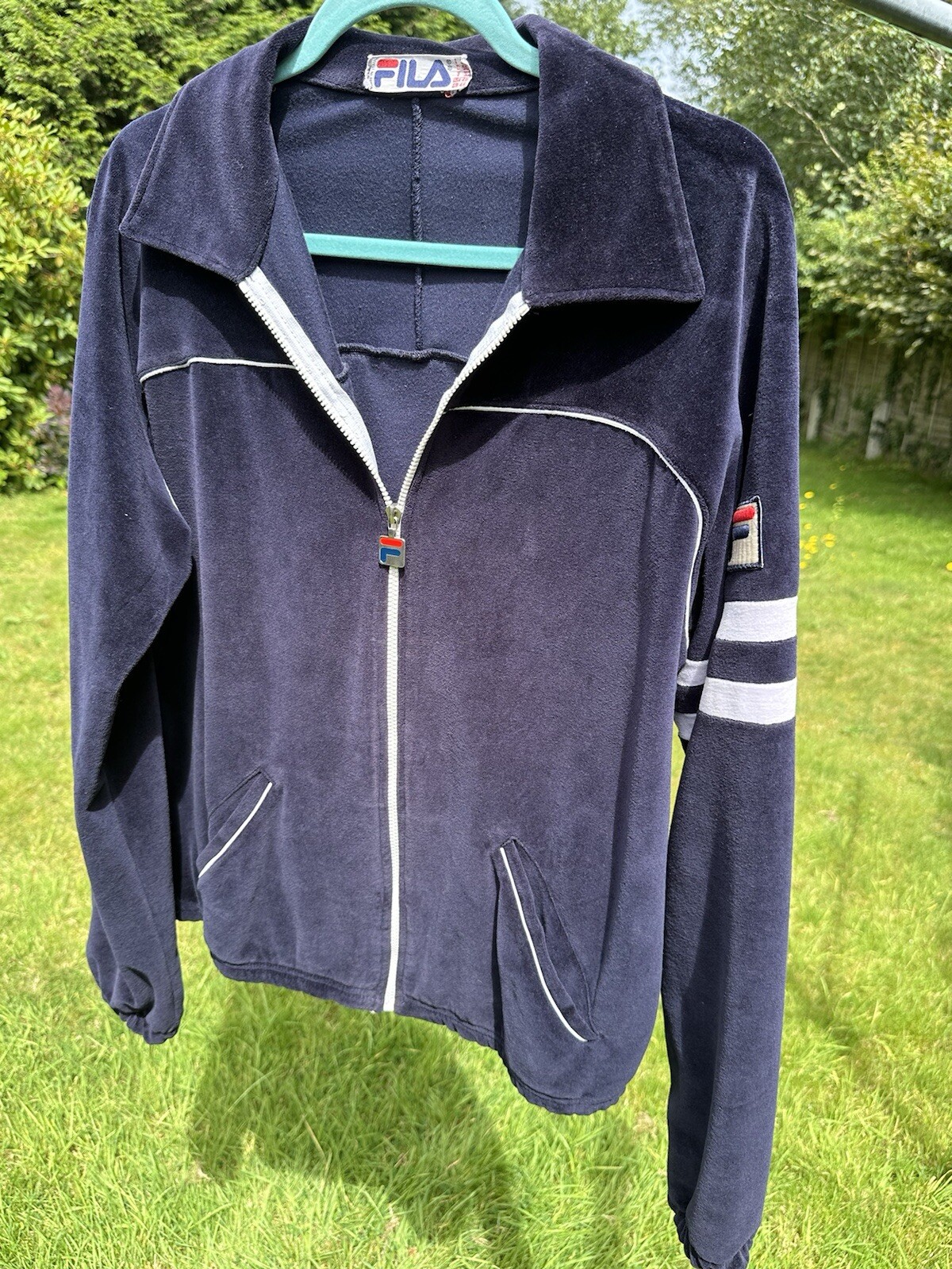 Giacca di velluto OG vintage Fila Navy Frankie top come visto nel film The Business