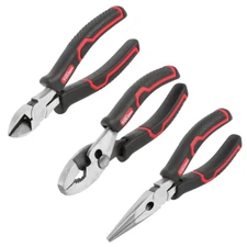 3-Piece Pliers Set with Ergonomic Soft Grip Handles
