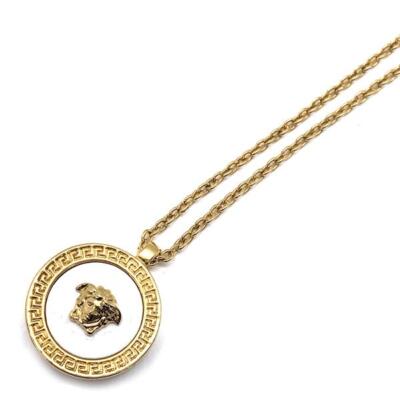 VERSACE Necklace Medusa Logo Gold White Accessories unisex DG17255