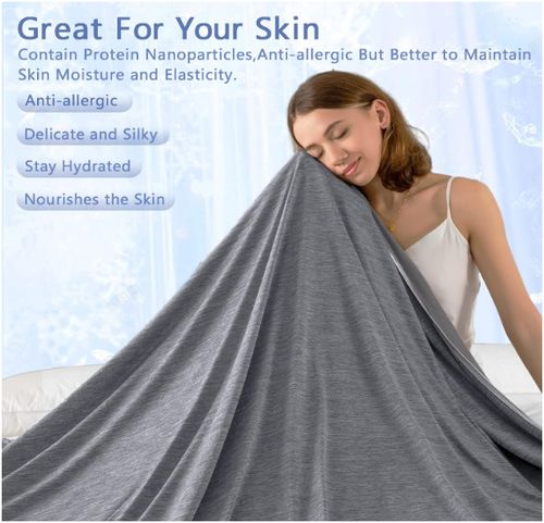 Cooling Blanket (90"x90"Queen Size) for Sweats Absorbs Heat to Keep Adult - Picture 2 of 8