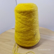 Unbranded Machine Knitting Yarn - 270 grams - neon yellow acrylic/mohair (C83)