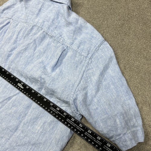 LL Bean Shirt Mens Medium 100% Linen Button Up Light Blue Summer Casual Preppy - Picture 5 of 8
