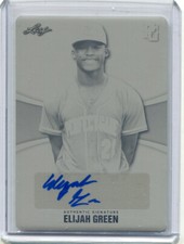 2021 Leaf Perfect Game All American Black Printing Plate Elijah Green Auto 1/1