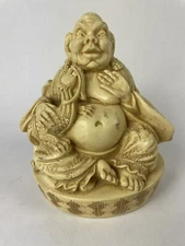 Vintage Buddha Hand carved Figurines Figure Statue Statuette 