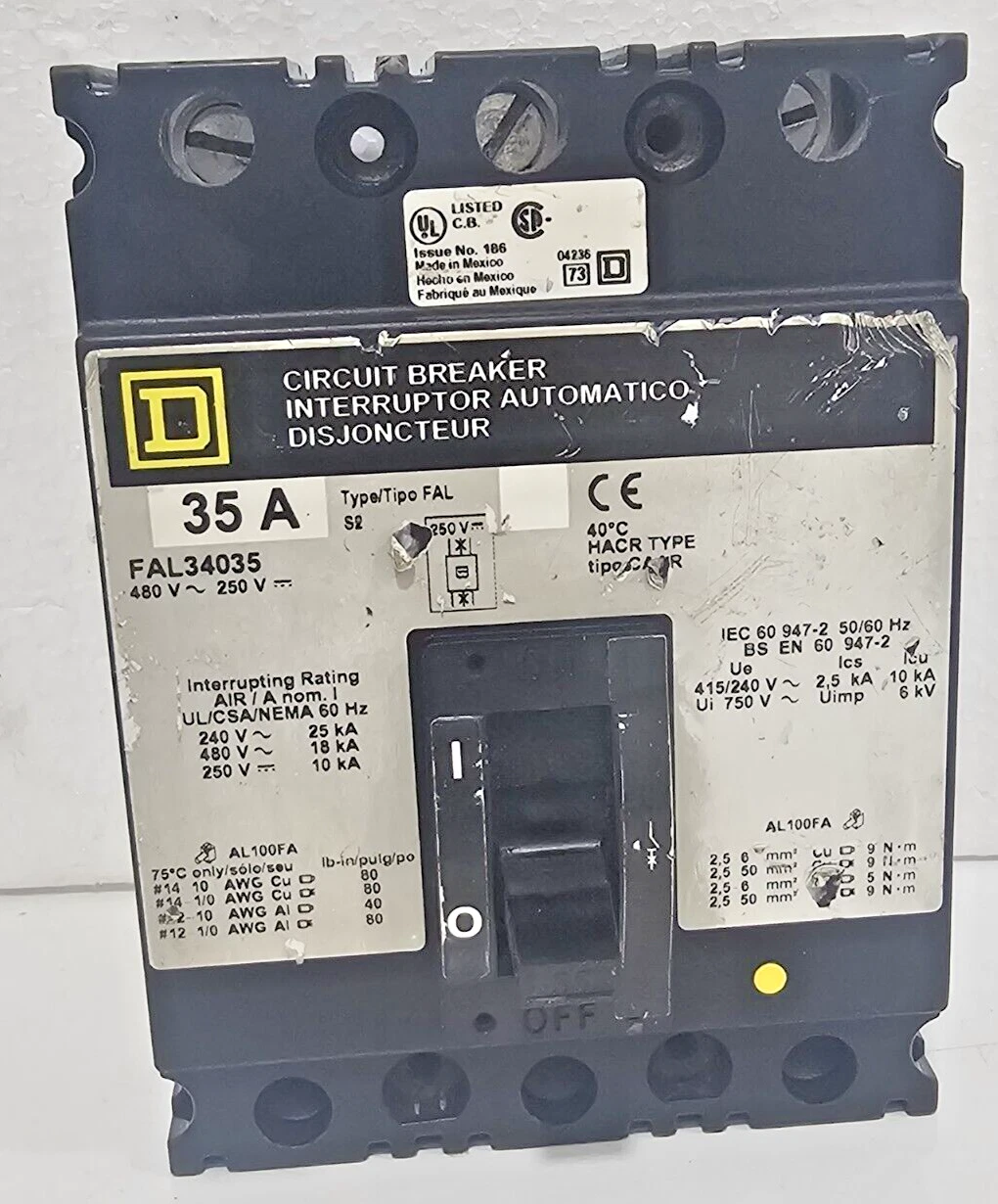 SQUARE D FAL34035 Used Working Power Distribution Circuit Breaker