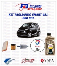 KIT TAGLIANDO SMART 451 800 CDI DIESEL - 3 FILTRI 3 LITRI OLIO TOTAL 5W40 