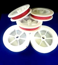 (1) Red with Black Genuine Irish Linen Single Pool Billiard Cue Wrap Spool