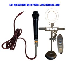 Sell Phone Holders Mic Stand Desktop Selfie Ring LED Light Live Wired Microphone
