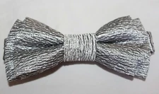 UNISEX SILVER ADJUSTABLE BOW TIE STRAP BOW TIE-NEW