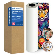US Stock 81gsm 44in x 328ft Textile Dye Sublimation Paper for Heat Transfer, 3in