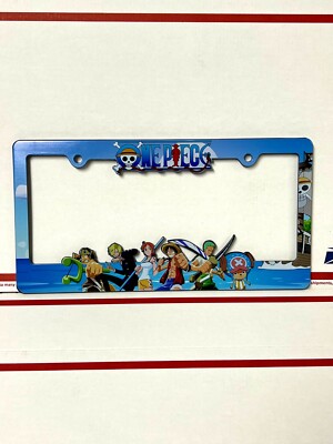 One Piece License Plate Frame with Luffy, Zoro, Nami, Chopper