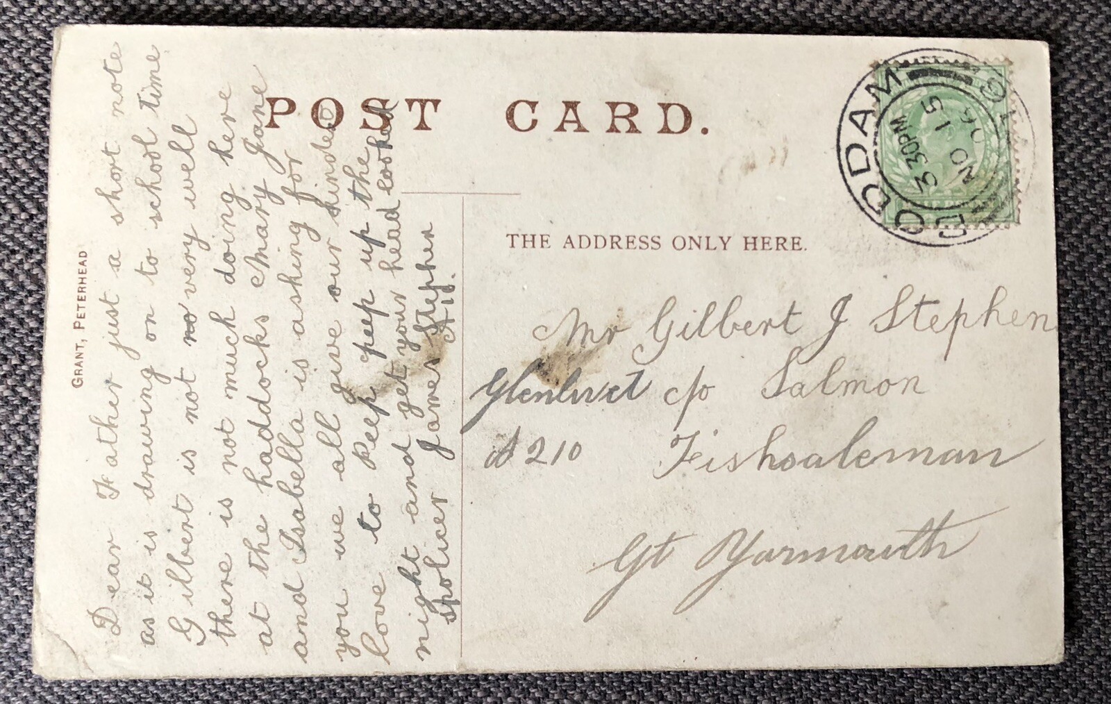 ANTIQUE RORA GRANITE QUARRIES LONGSIDE ABERDEEN POSTCARD 1906