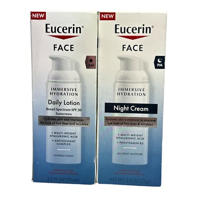 Eucerin Face Immersive Hydration Daily Lotion/Night Cream 2.5fl.oz./75ml New