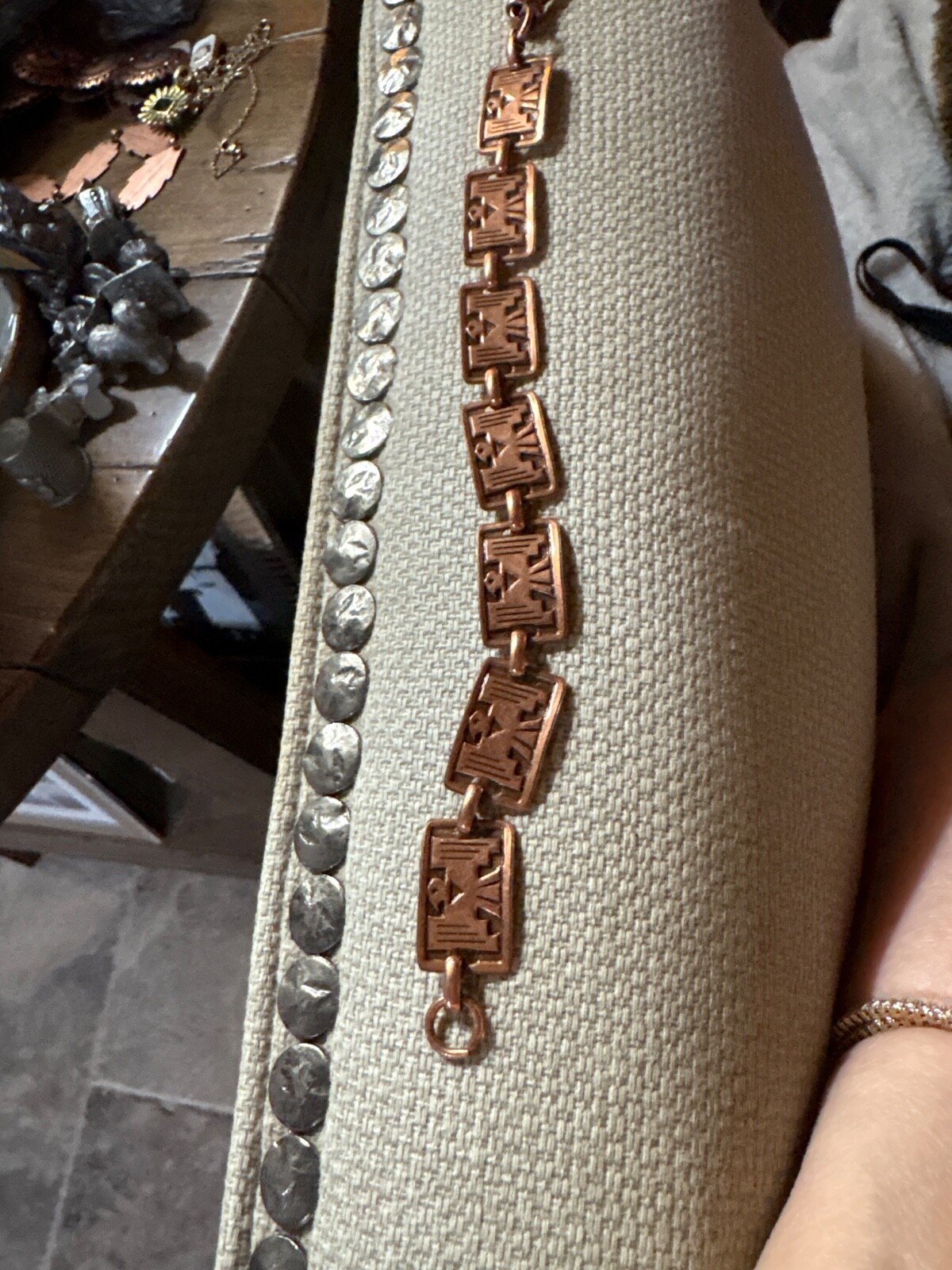 vtg solid copper native american link thunderbird… - image 1