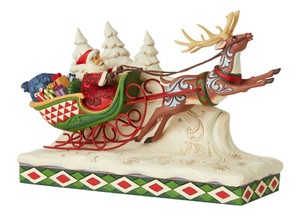 Enesco Jim Shore Heartwood Creek Santa on Sleigh with Reindeer NIB # 6006635 | eBay