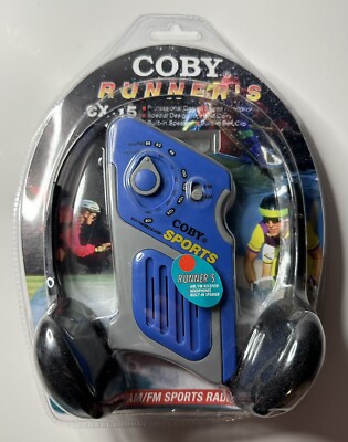 Coby CX-15 AM/FM Runner s Sports Radio - Blue - 1997 - NOS - Original Packaging