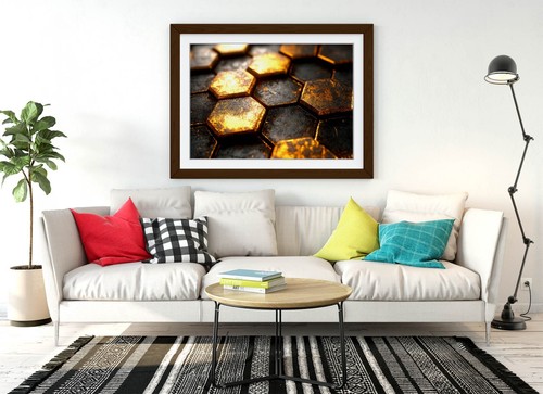 BASALT STONE COLUMN TEXTURE -FRAMED WALL ART POSTER PAPER PRINT - Picture 5 of 10