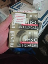 NEW VHS-C Maxell HGX-Gold TC-30 Premium High Grade Video Cassette 2 PK Camcorder