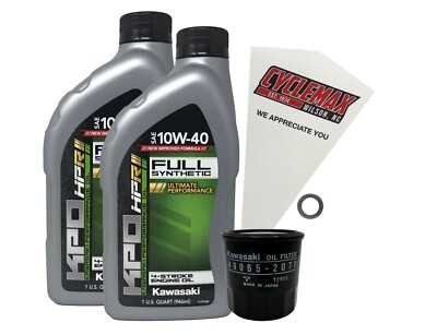 Cyclemax OEM FS 10W-40 Oil Change Kit fits 2001-2008 Kawasaki Mule 3010