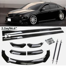 For Acura Tl Glossy Black Front Bumper Spoiler Body Kit Side Skirtstrut Rods
