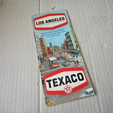 VTG 1970 Los Angeles Texaco Gas Station City Street Vicinity Travel Road Map