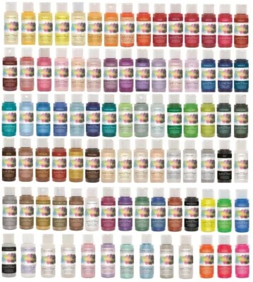 DOCRAFT'S ARTISTE Docraft Artiste Craft Acrylfarben Flaschen 88 Farben. Matt, Metallic oder Perle