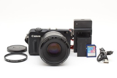 Canon EOS M2 18.0MP Digital Camera - Black w/ EF 50mm f/1.8 [EXC+++] From Japan