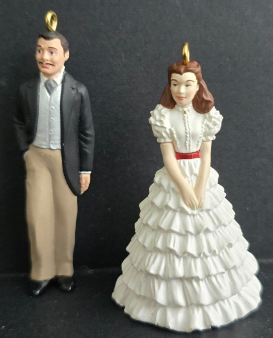 HALLMARK TEC-SMT RHETT BUTLER SCARLETT GONE WITH THE WIND CHRISTMAS ORNAMENTS