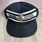 Vtg Wake Forest Demon Deacons Snapback Hat College Trucker Black Cap Usa Made