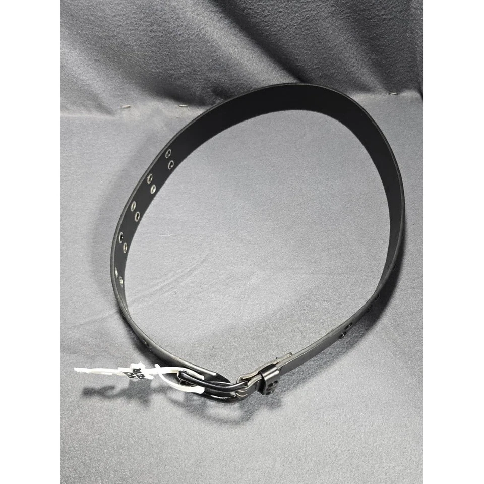 Cinturón Negro No Fear Tachonado Tono Plateado Detalle Pequeño S 30-32 Nuevo Patinador Grunge Foto 3 de 4