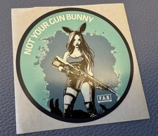 FAB DEFENSE Sticker NOT YOUR GUN BUNNY FIREARM Tactical Rifle SHOT SHOW 2025