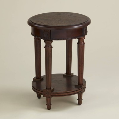 Pullman 16'' Wide Distressed Walnut Finish Round End Table