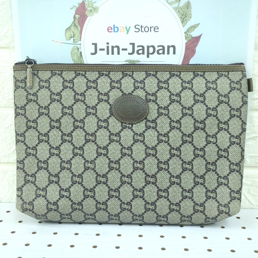 GUCCI plus Pouch Clutch Bag with G Logo PVC Made in Italy