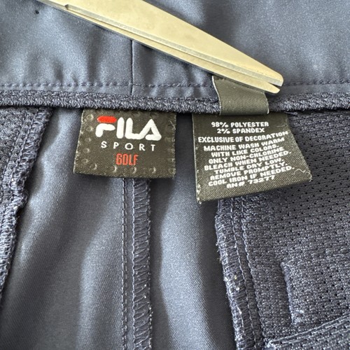 Fila Sport Golf dunkelblau Polyester Chino Shorts, Größe 34, gesticktes Logo - Bild 8 von 9