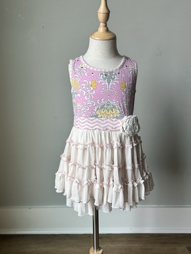 MUSTARD PIE Striped Multicolor Kids Dress SIZE 4T made in India - Picture 3 of 13