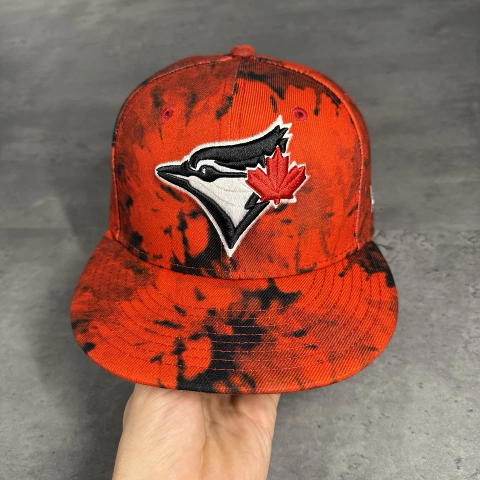 Toronto Blue Jays Hat New Era Cap 7 Orange Tie Dye Pink 59Fifty Cap Exclusive - Image 2 of 4