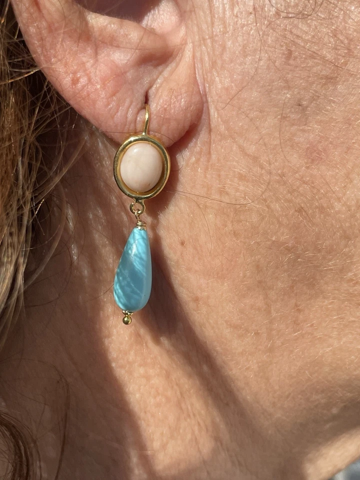 Orecchini In Corallo Rosa Naturale - Immagine 4 di 4