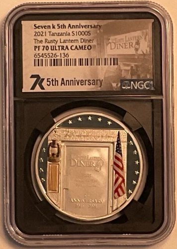 2021 Tanzania The Rusty Lantern Diner 1oz .999 Silver Coin NGC PF70 UC 7K Metals