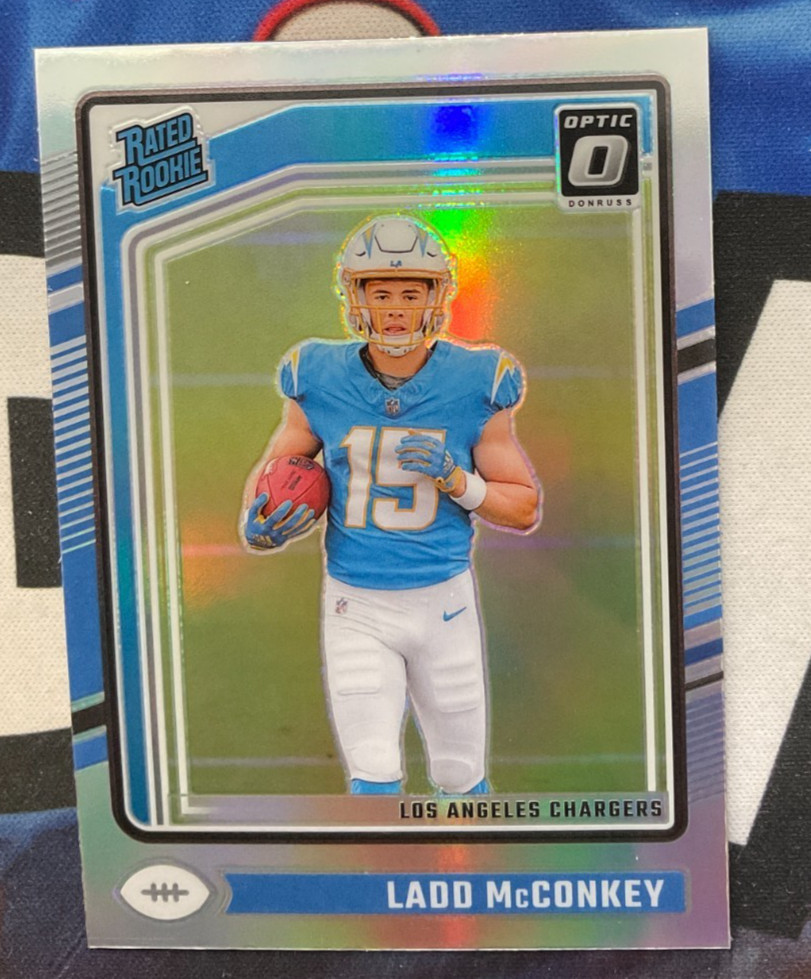 2024 Panini Donruss Optic Football #266 Ladd McConkey HOLO Rated Rookie (JR)