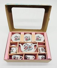 Toy China Tea Set New in Open Box 11 pc Jaymar 1960s J7020 Girl Watering Garden