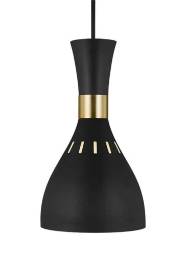 Generation Lighting-Ellen Joan One Light Mini Pendant-6.25" x 11.25" Black - Picture 2 of 5