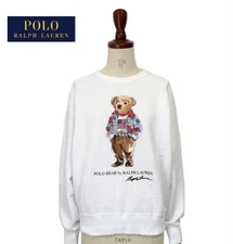 Ralph Lauren Women Top Rare Polo Patch Sweatshirt White Bear Limited Edition VHT