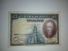 Spain 25 Pesetas 1928 Great Condition Circulated Vintage World Paper Banknote