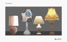 Four Lamps Needlepoint Canvas