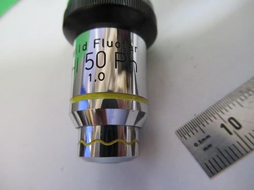 WILD Heerbrugg Suisse Fluotar Objectif 50X Microscope Pièce Phase Comme Pic - Photo 4 sur 8