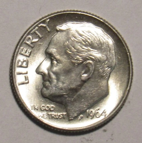 1964 P ROOSEVELT DIME , 90% Silver BU