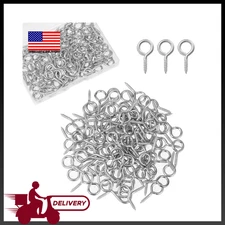 Eye Screws, 100Pcs 1 Inches Screw Eyes Hooks, 304 Heavy Duty Stainless Steel Scr